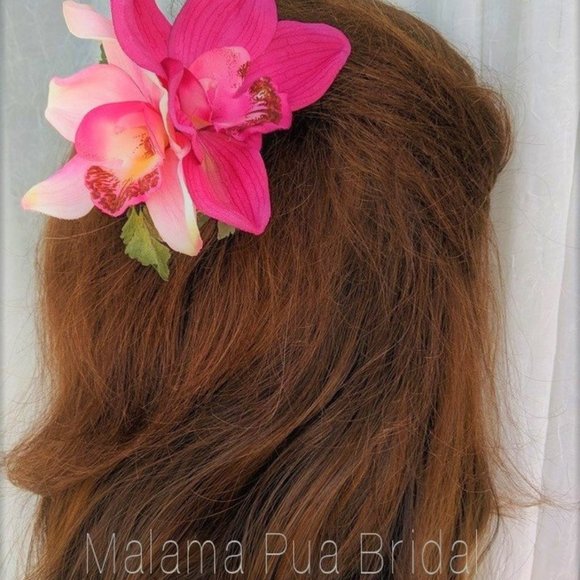 Hawaiian Silk Orchid Hair Clip - Picture 7 of 9